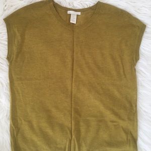 H&M yellowish green knit sweater top size 2 XS